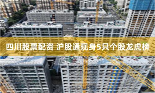 四川股票配资 沪股通现身5只个股龙虎榜